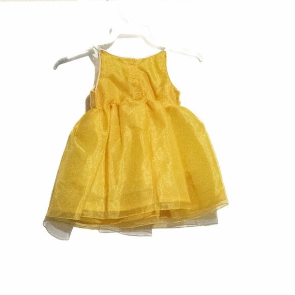 Bijan Kids Girls Yellow Dress Solid Sleeveless Round Neck Pure Polyester Size 12 - Picture 4 of 5